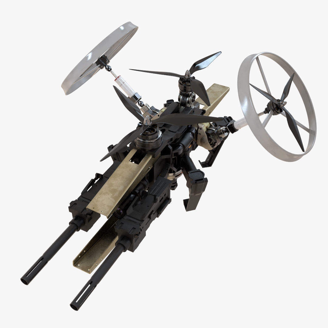 Sci-Fi Military Drone Vehicle 3D model_10