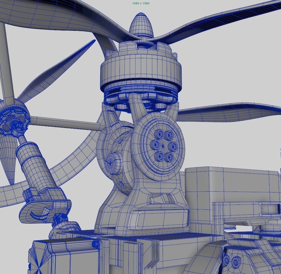 Sci-Fi Military Drone Vehicle 3D model_27