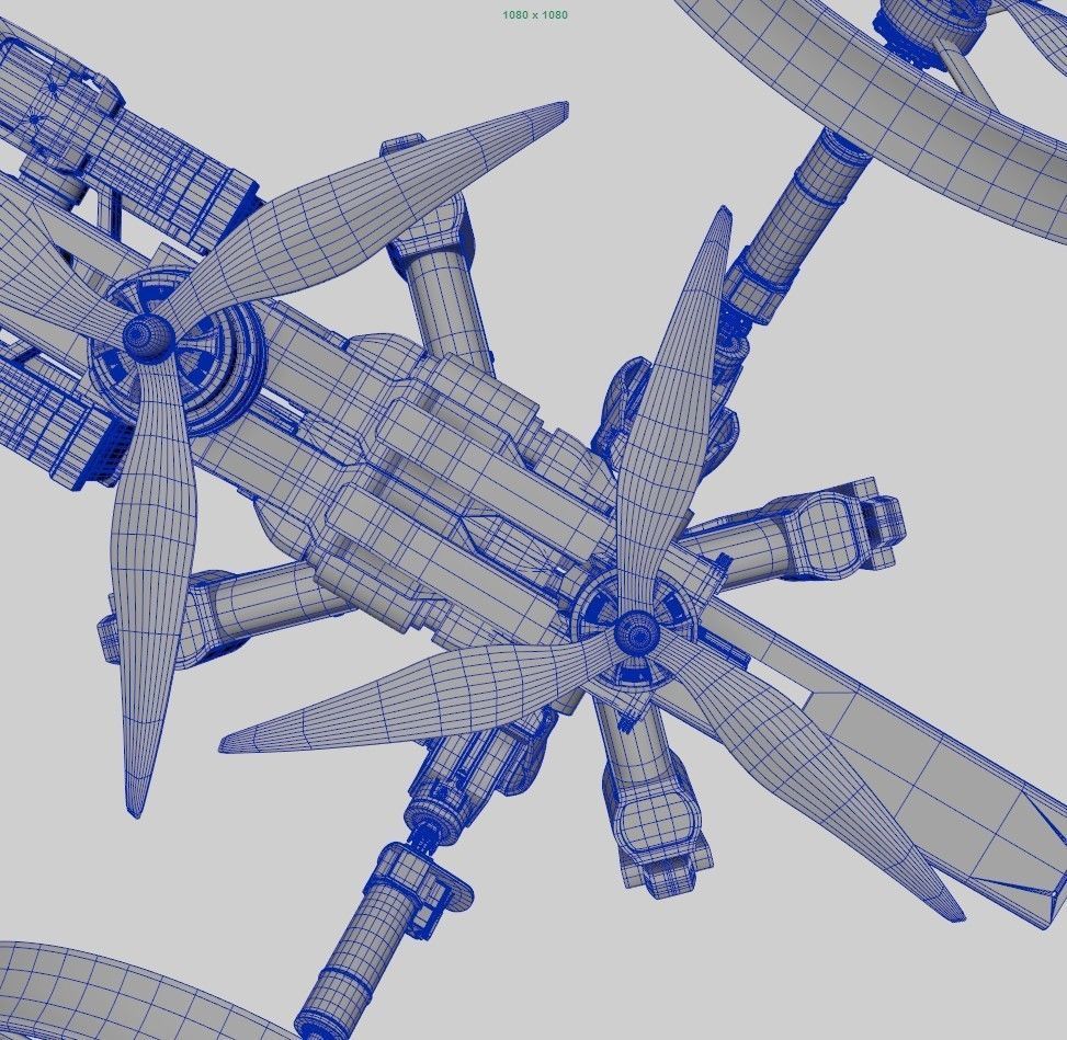 Sci-Fi Military Drone Vehicle 3D model_15