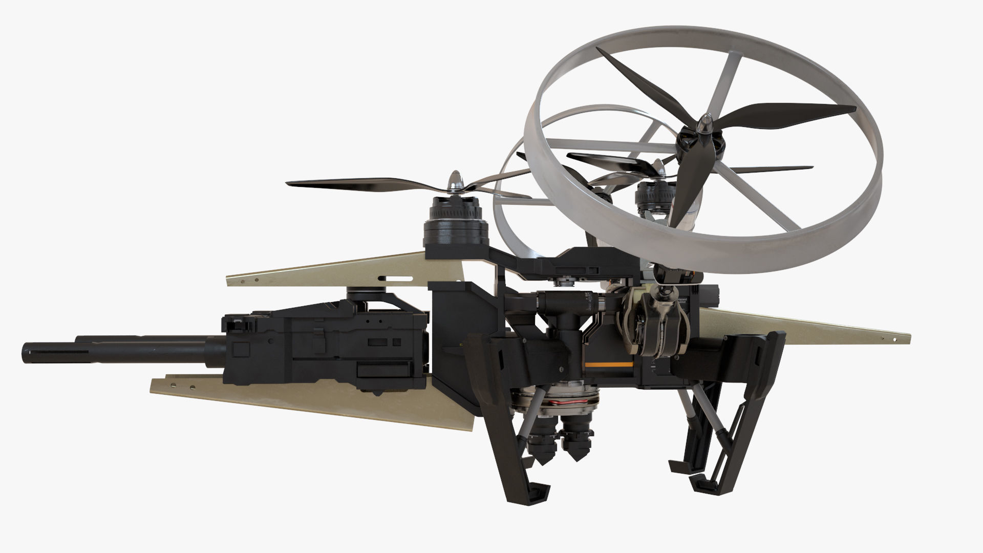Sci-Fi Military Drone Vehicle 3D model_3