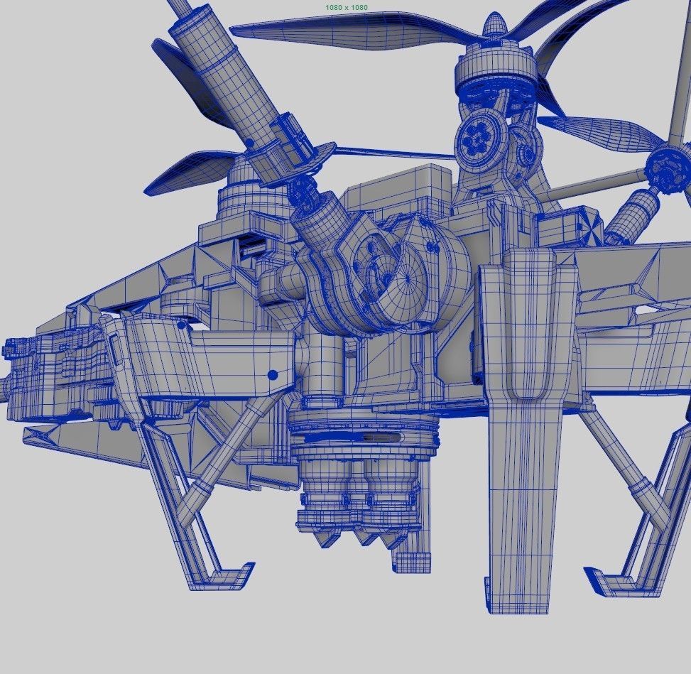 Sci-Fi Military Drone Vehicle 3D model_17