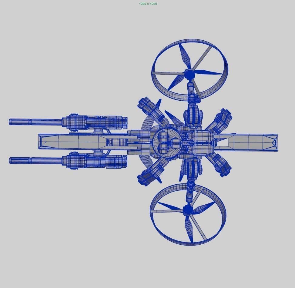 Sci-Fi Military Drone Vehicle 3D model_21