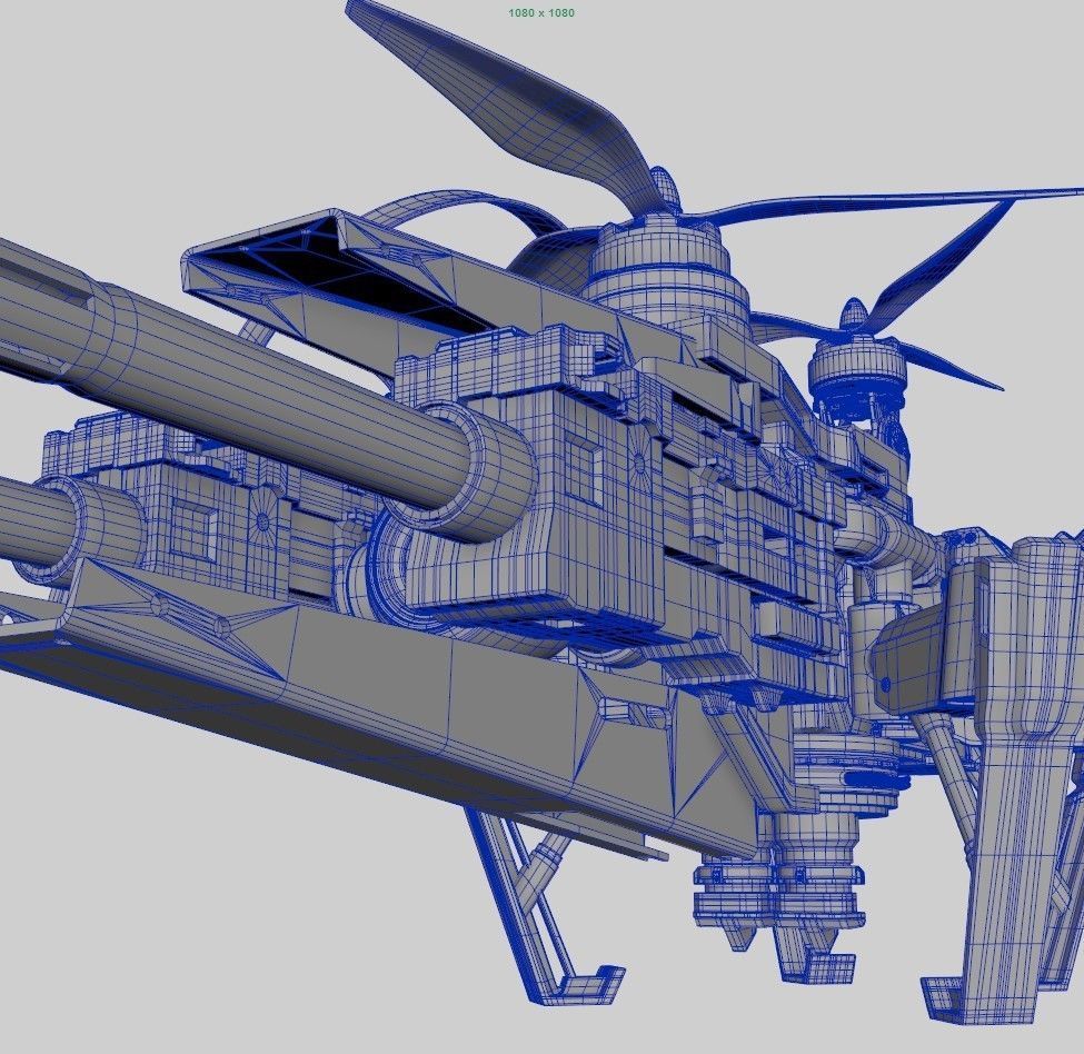 Sci-Fi Military Drone Vehicle 3D model_24