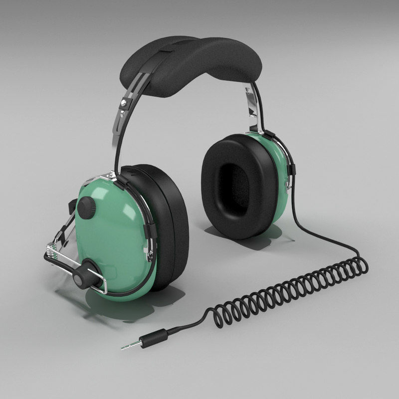 Headset aviator 3D model_2