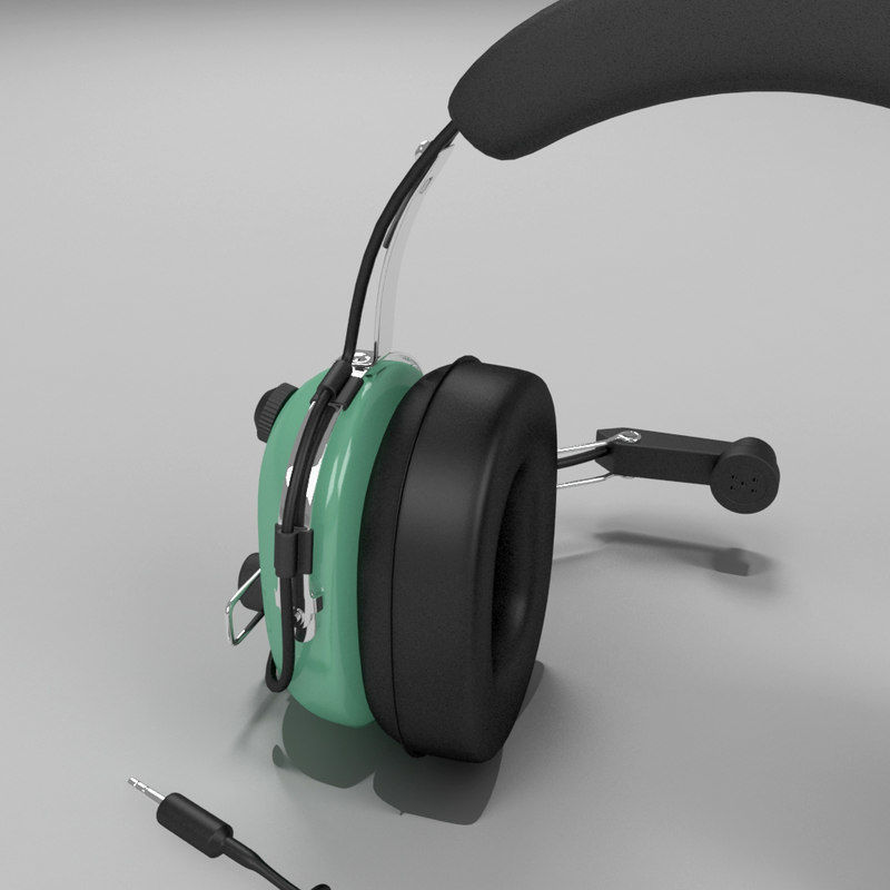Headset aviator 3D model_5