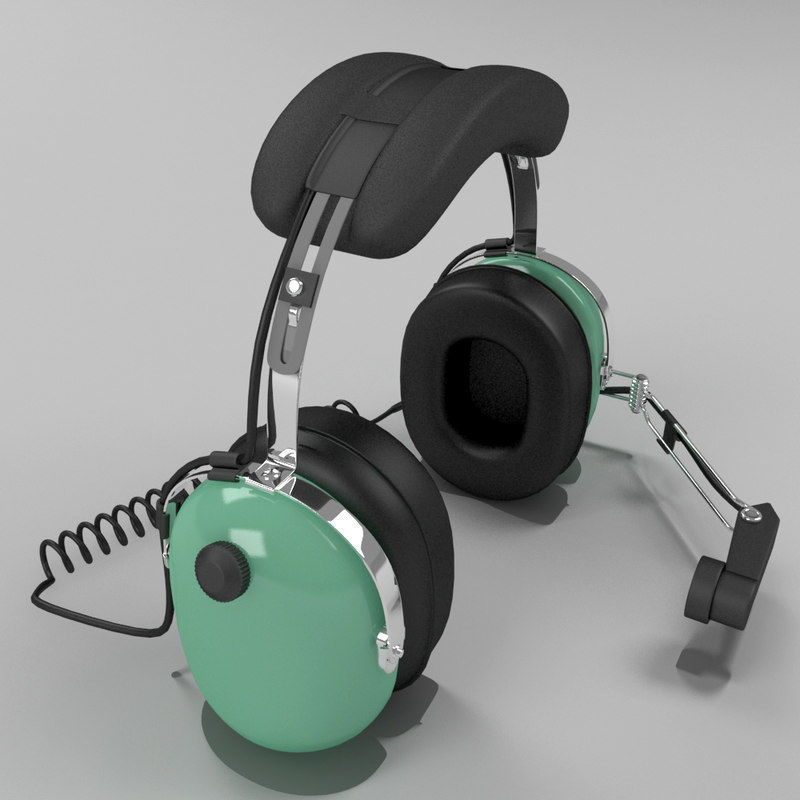 Headset aviator 3D model_4