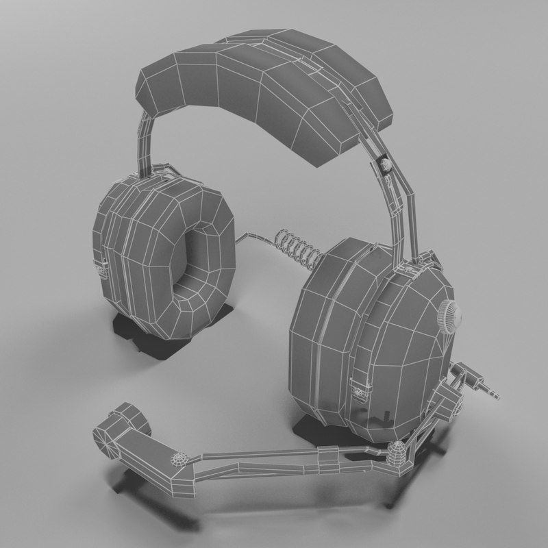 Headset aviator 3D model_6