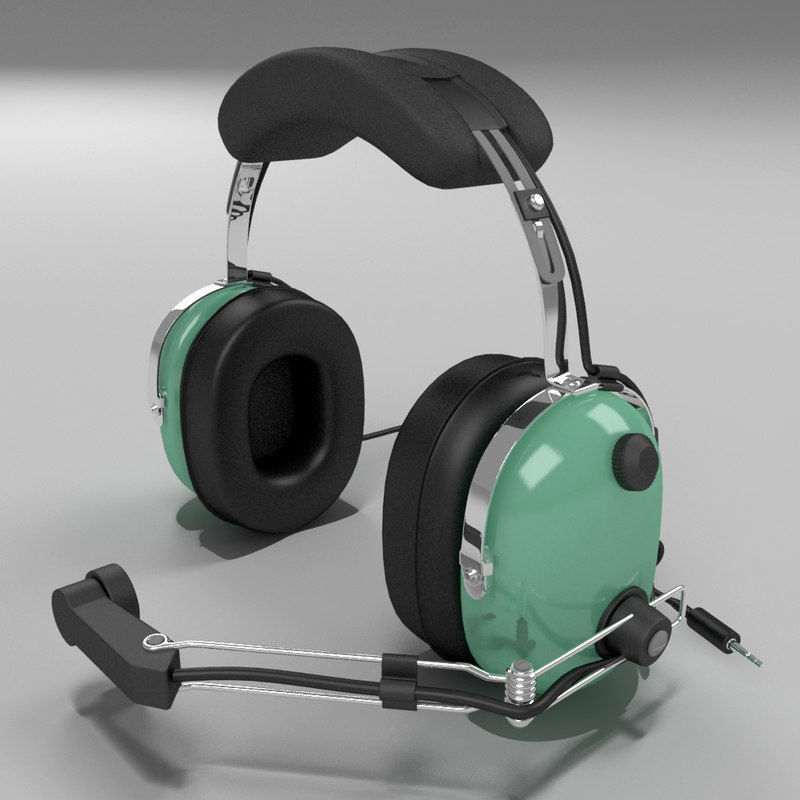 Headset aviator 3D model_1