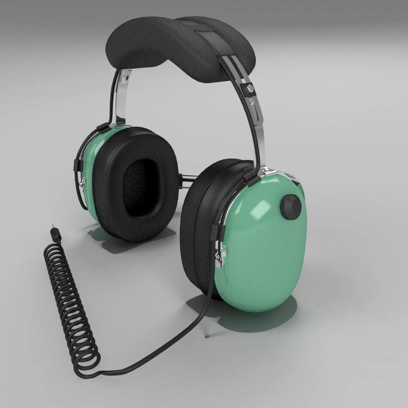 Headset aviator 3D model_3