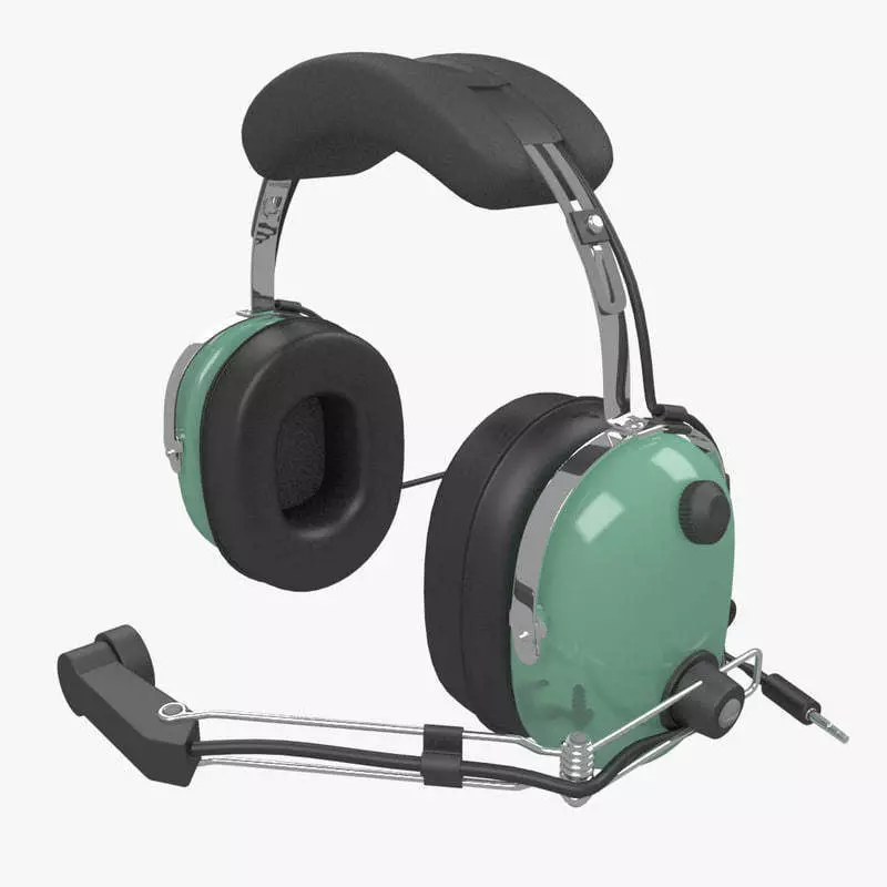 Headset aviator 3D model_0