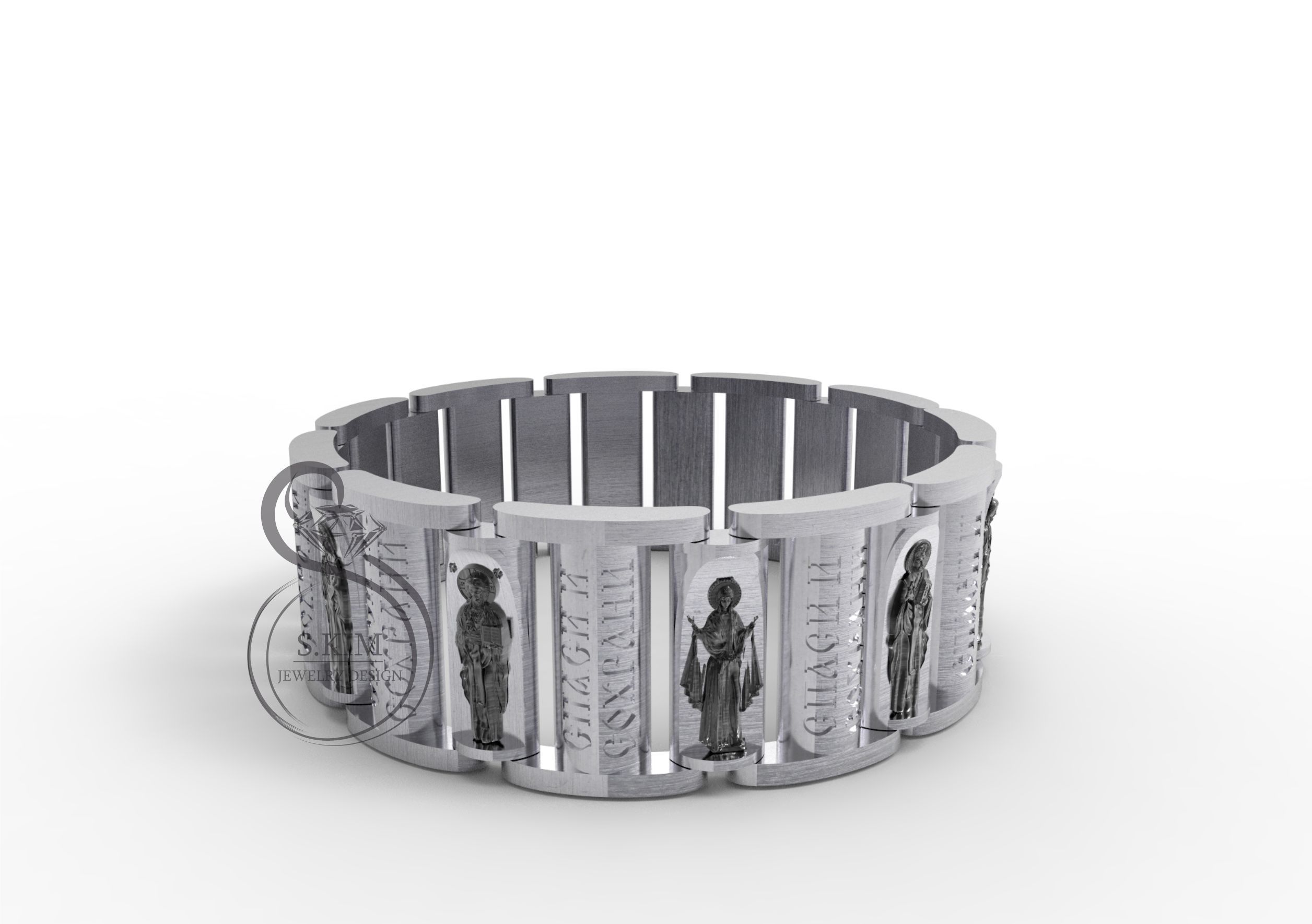  the Saints bracelet 3D print model_2