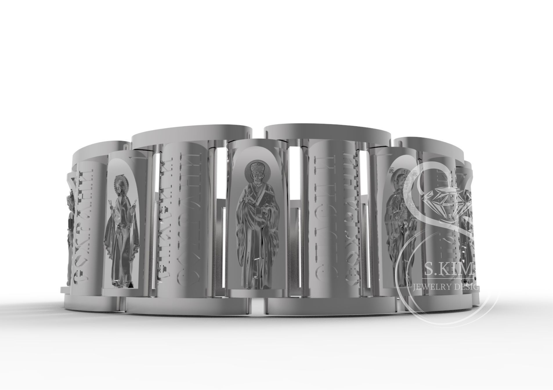  the Saints bracelet 3D print model_3
