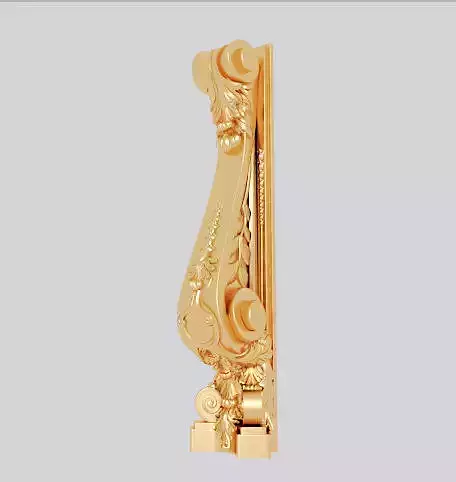 Classic 3D model of interior CNC sculpture gold inlaid