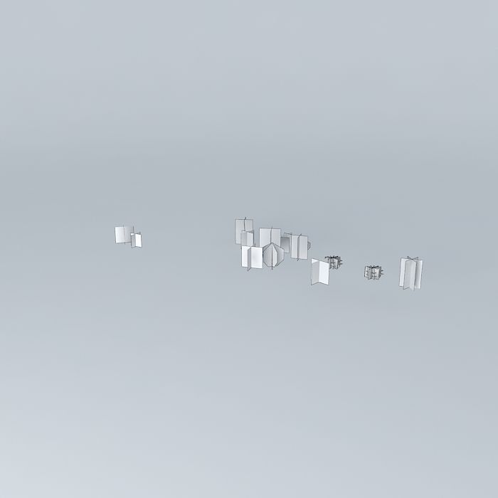 Green group of squares Free 3D model_3