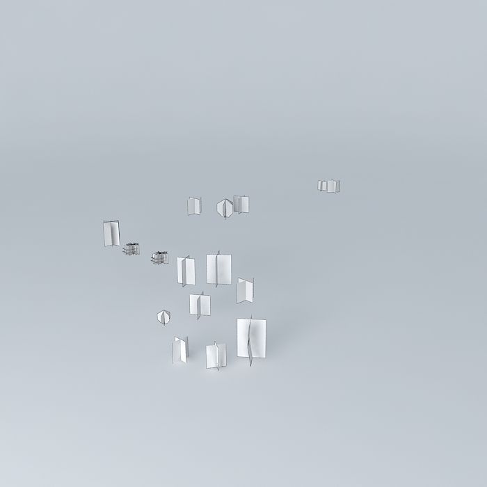 Green group of squares Free 3D model_4