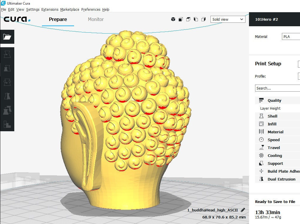 Buddha Head model 3D print model_12