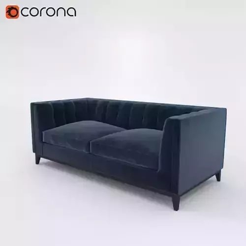 CONNAUGHT PULLED SOFA Blue 3D model