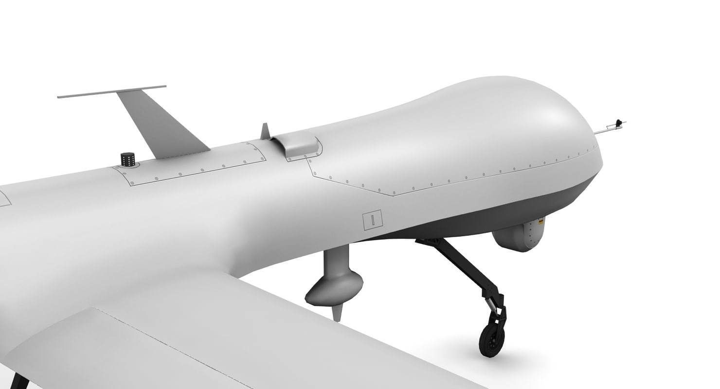 MQ1 Predator Low-poly 3D model_7