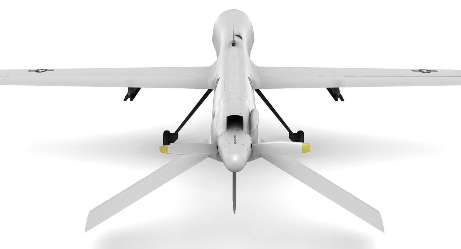 MQ1 Predator Low-poly 3D model_5