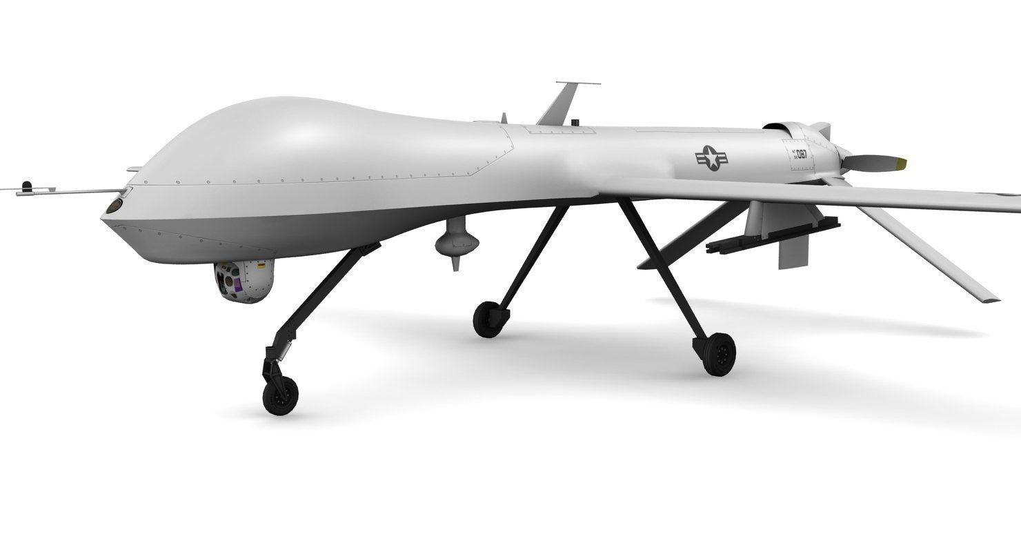 MQ1 Predator Low-poly 3D model_12