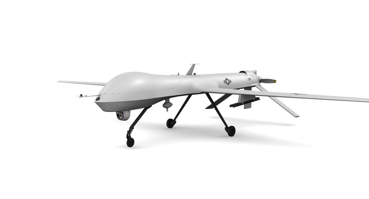 MQ1 Predator Low-poly 3D model_13