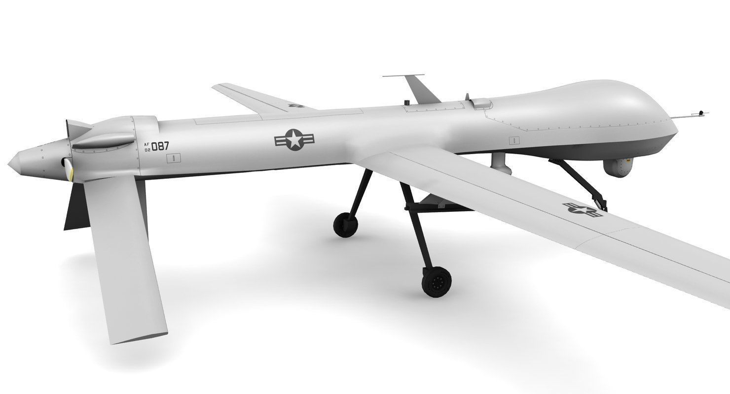 MQ1 Predator Low-poly 3D model_6