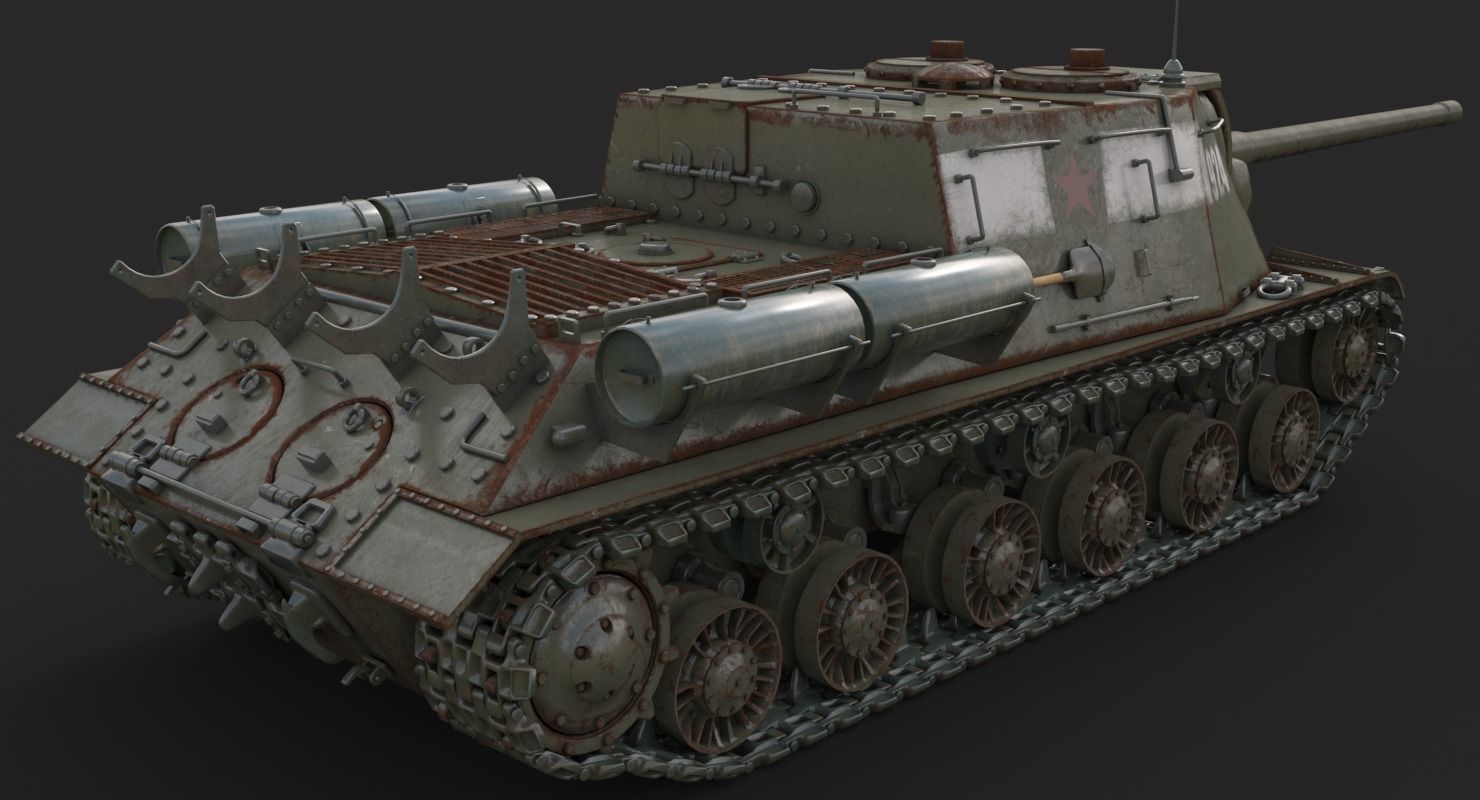 Tank ISU 122  Vray 3D model_6