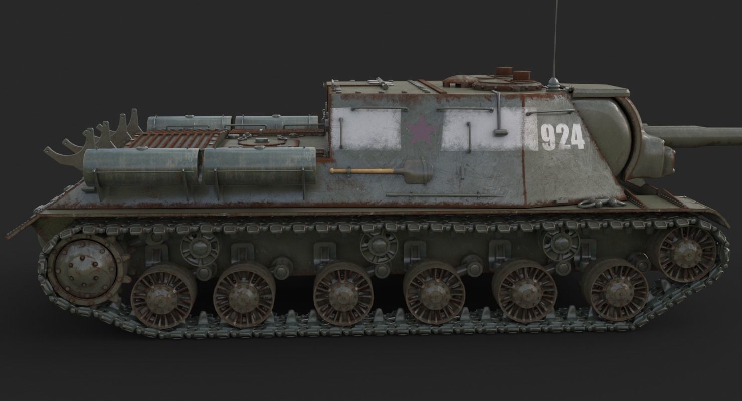 Tank ISU 122  Vray 3D model_7
