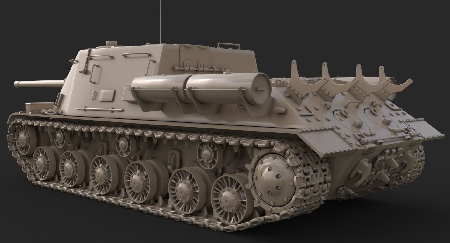 Tank ISU 122  Vray 3D model_18