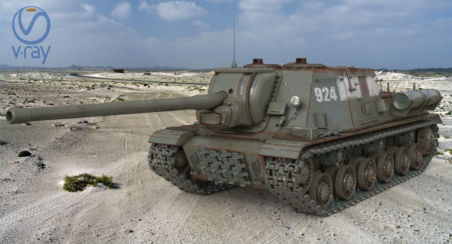 Tank ISU 122  Vray 3D model_1