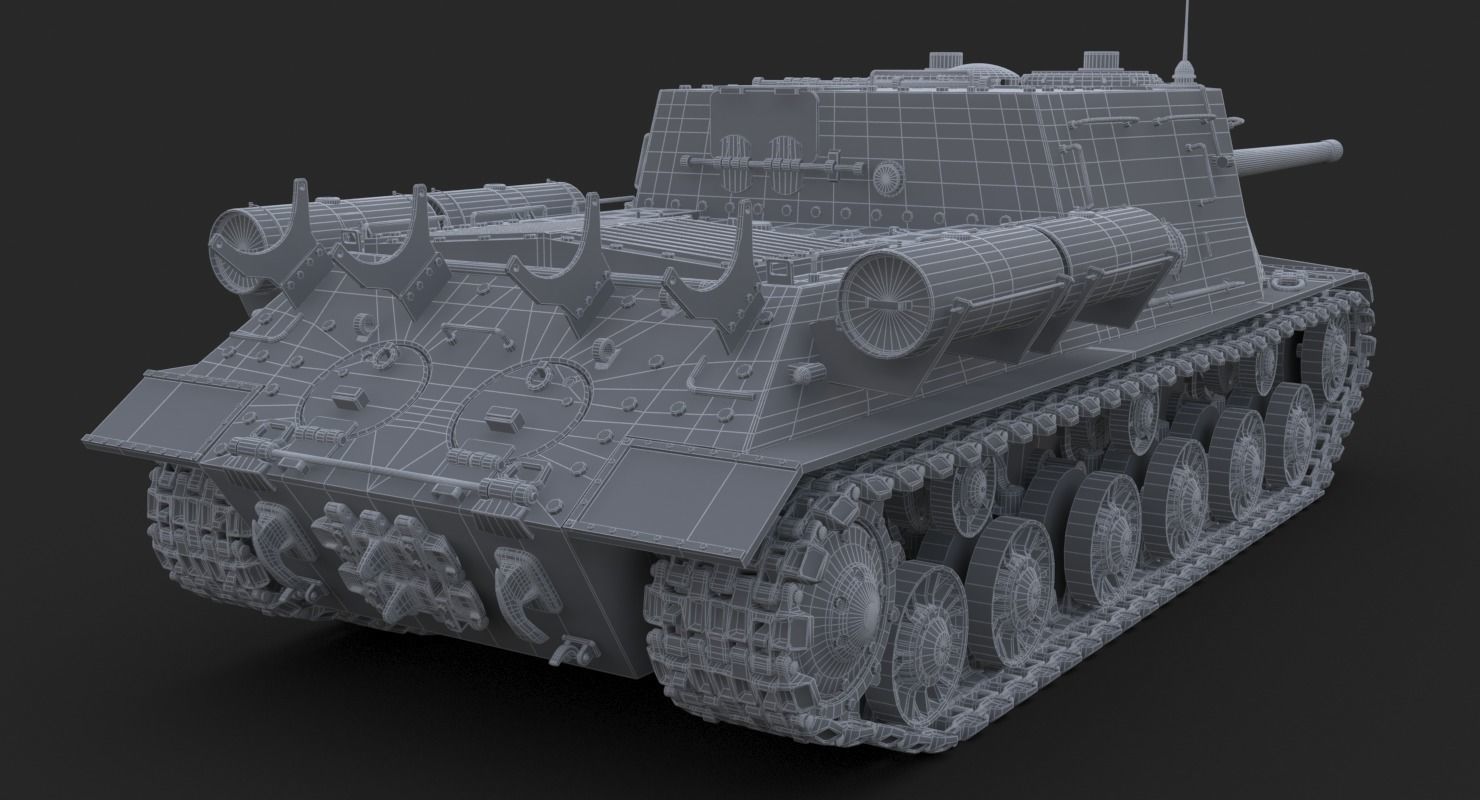 Tank ISU 122  Vray 3D model_62