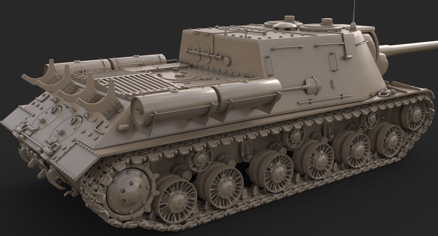 Tank ISU 122  Vray 3D model_20