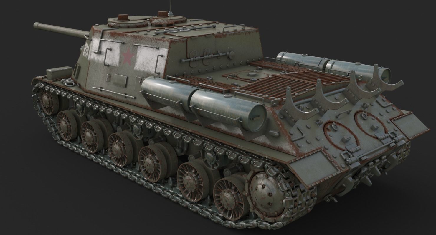 Tank ISU 122  Vray 3D model_4