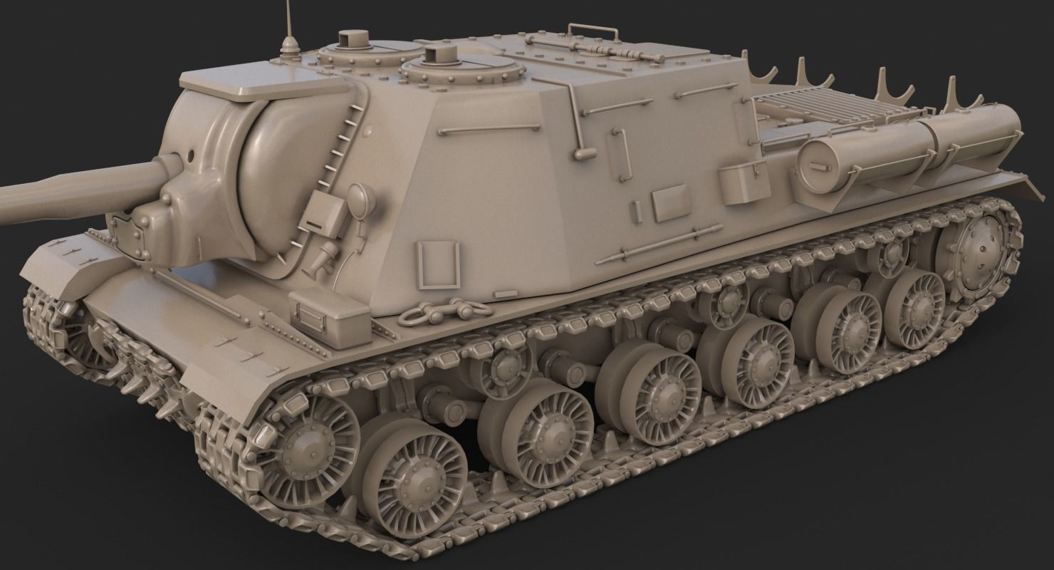 Tank ISU 122  Vray 3D model_17