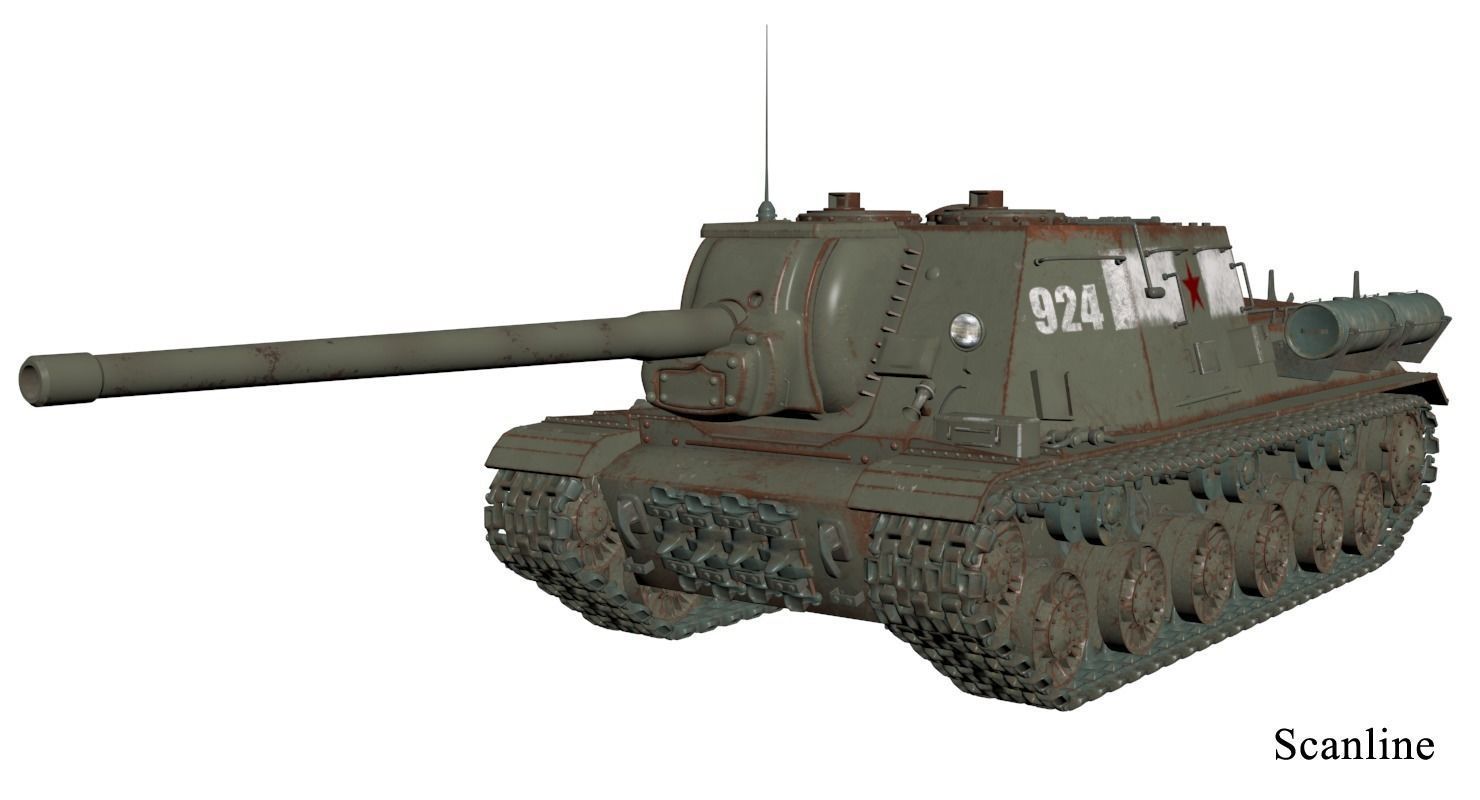 Tank ISU 122  Vray 3D model_21