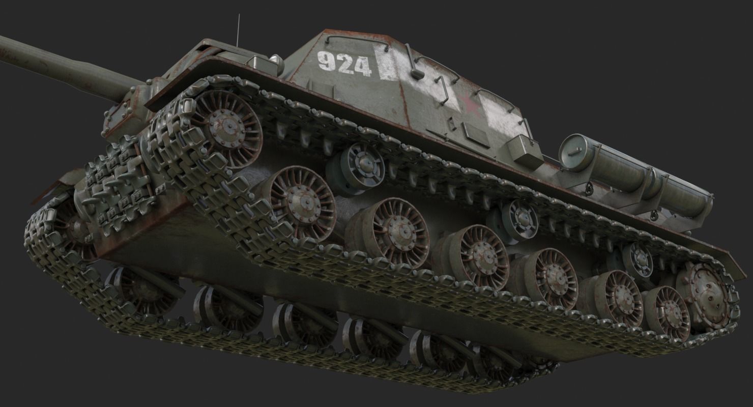 Tank ISU 122  Vray 3D model_14