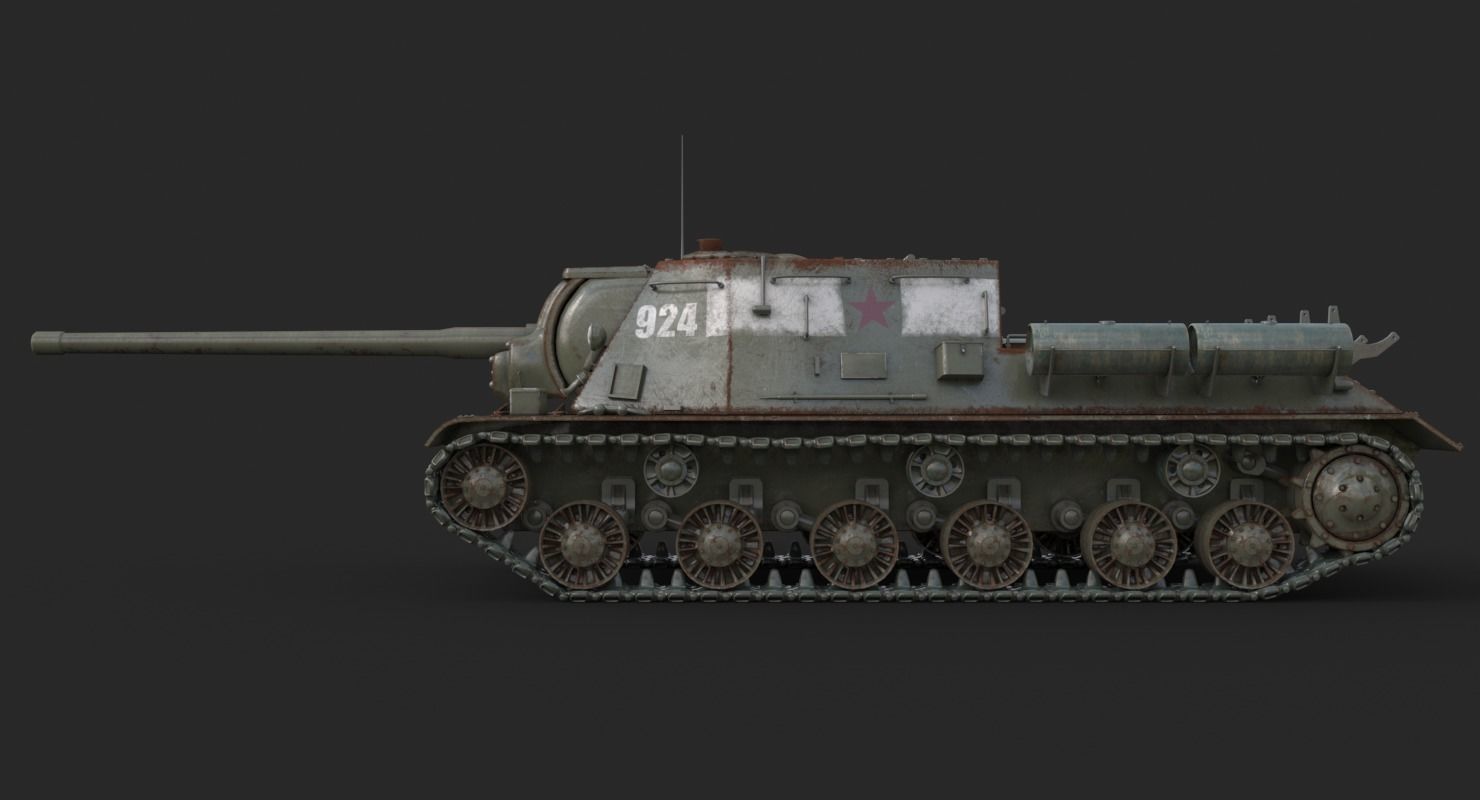 Tank ISU 122  Vray 3D model_3