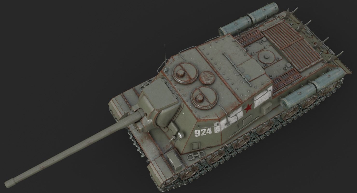 Tank ISU 122  Vray 3D model_11