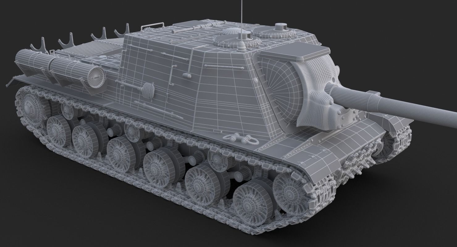 Tank ISU 122  Vray 3D model_60