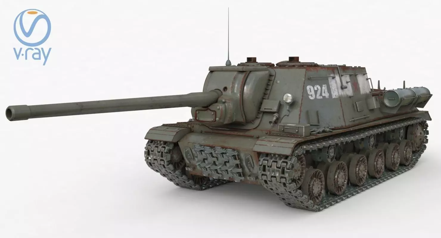 Tank ISU 122  Vray 3D model_0