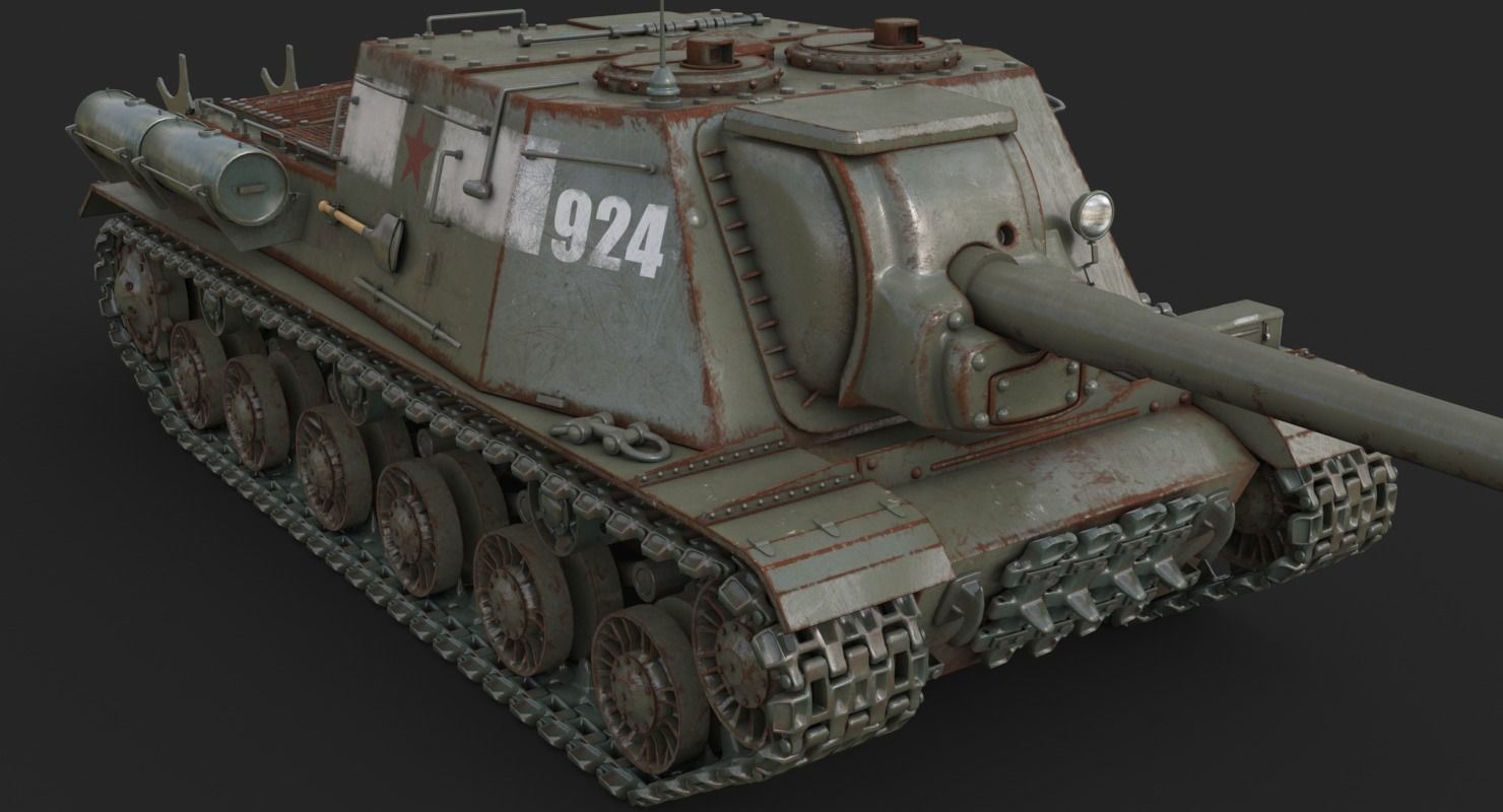 Tank ISU 122  Vray 3D model_8