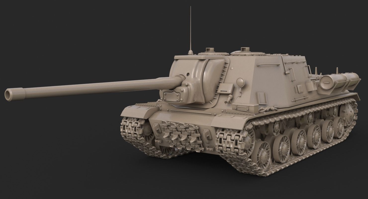 Tank ISU 122  Vray 3D model_16