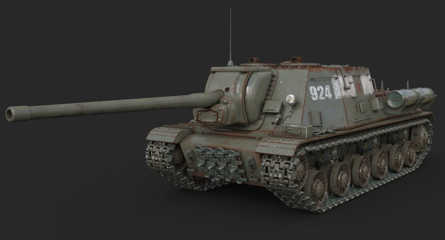 Tank ISU 122  Vray 3D model_2