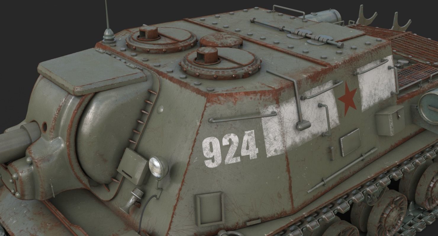 Tank ISU 122  Vray 3D model_13