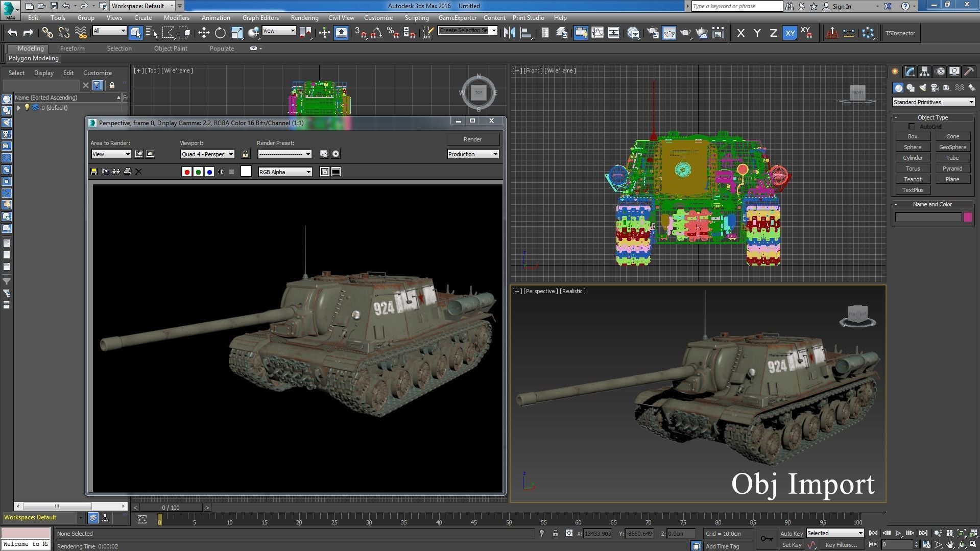 Tank ISU 122  Vray 3D model_23