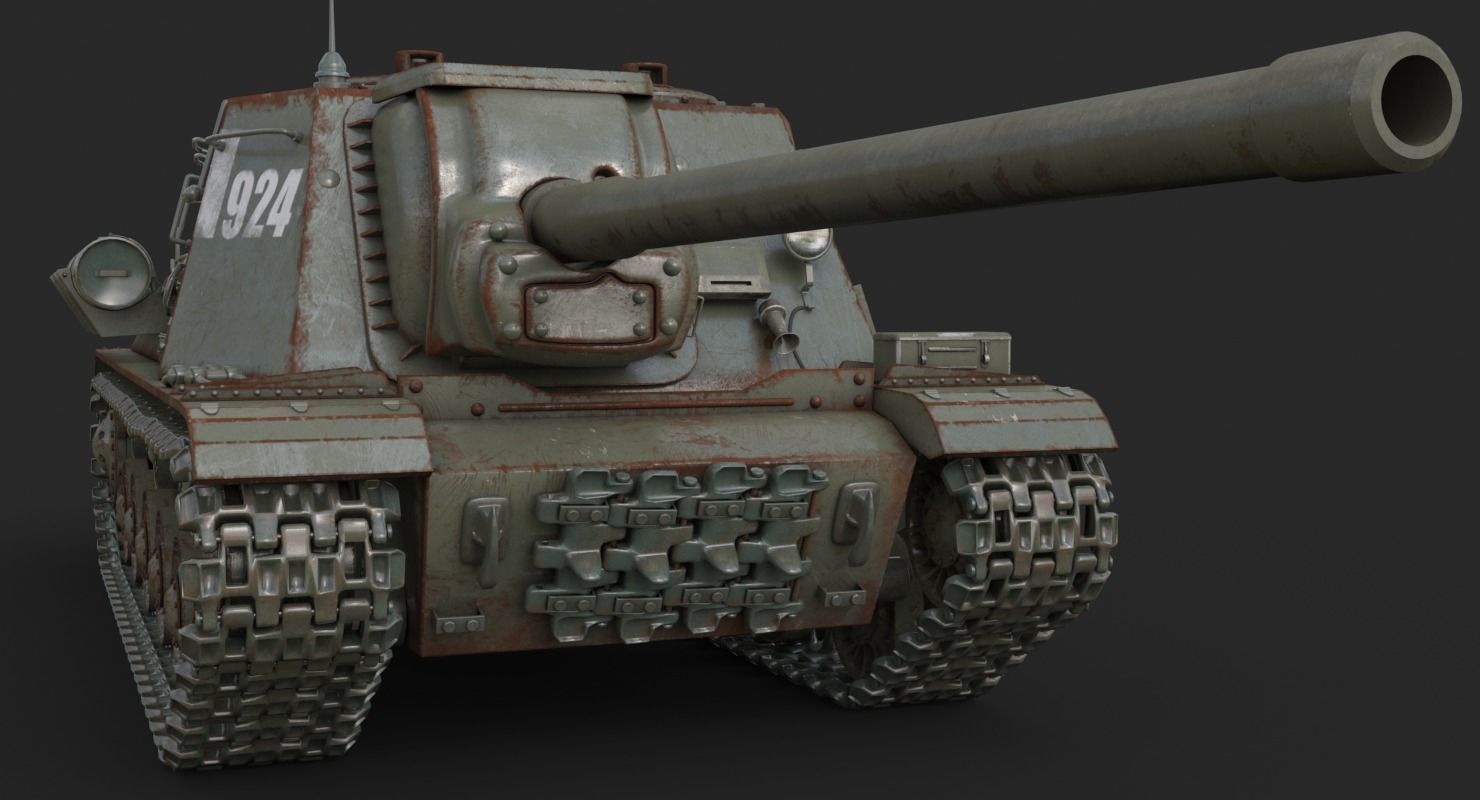 Tank ISU 122  Vray 3D model_9