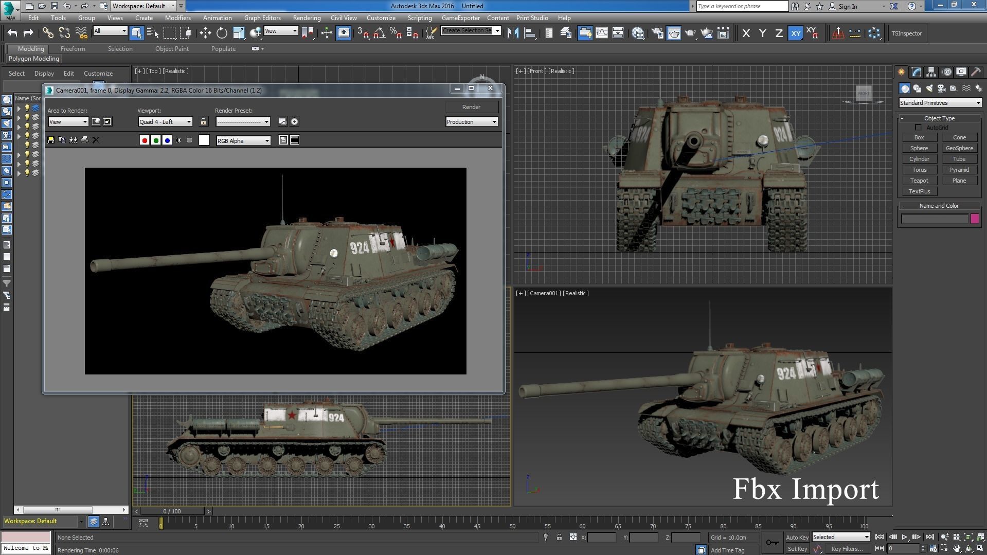 Tank ISU 122  Vray 3D model_22