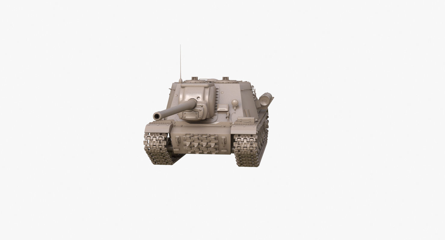 Tank ISU 122  Clay Mental Ray 3D model_25