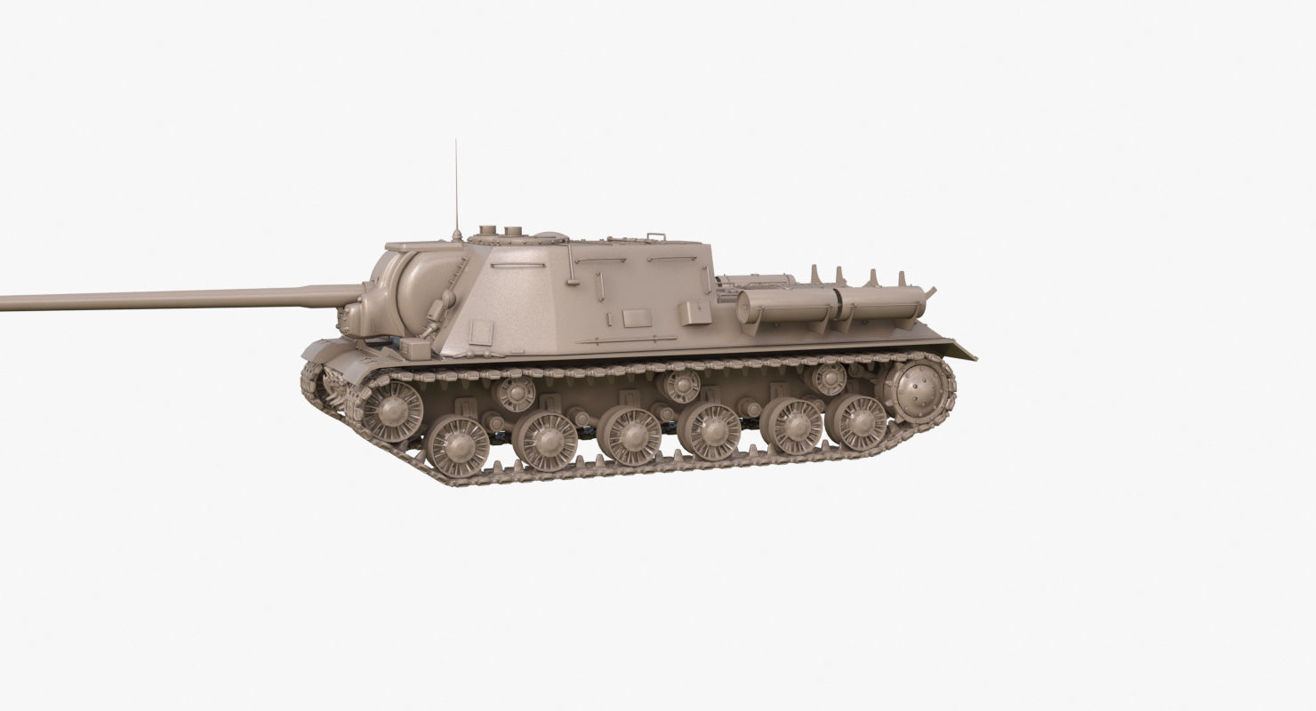 Tank ISU 122  Clay Mental Ray 3D model_55