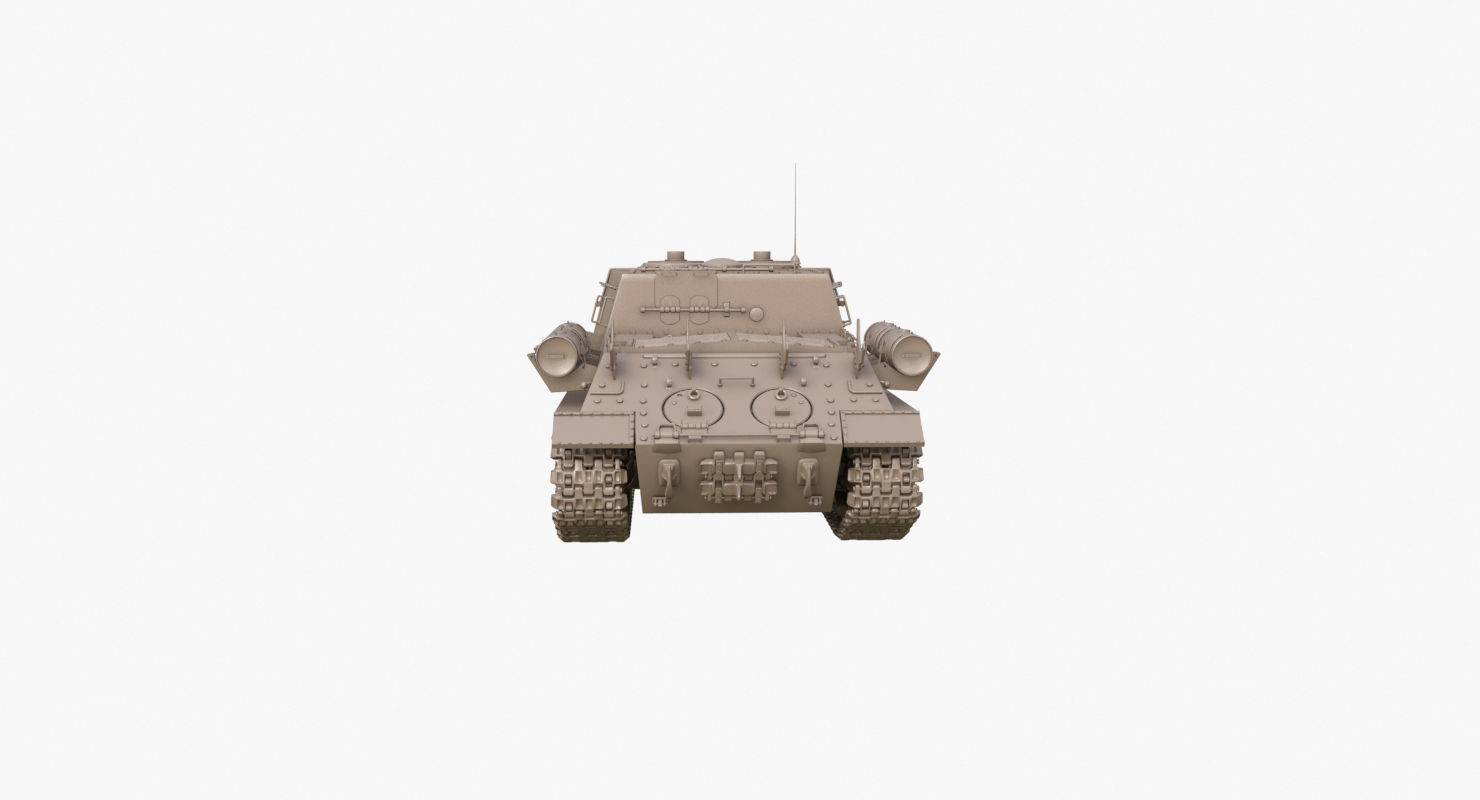 Tank ISU 122  Clay Mental Ray 3D model_44